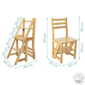 Chaise <span class=keywords><strong>escabeau</strong></span> pliante - Étagère <span class=keywords><strong>escabeau</strong></span> pliable en <span class=keywords><strong>bois</strong></span> - Marchepieds de bibliothèque, étagère à livres, support pour <span class=keywords><strong>plantes</strong></span> pour le rangement et la décoration - Product Image 6