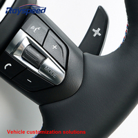 Volant en cuir et fibre de carbone, design sportif de course, ajustement personnalisé pour M3 M4 M5 M6