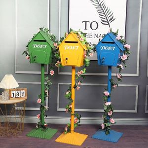 Mailbox Vintage Wrought Iron Standing Trending Decorative Stand-Alone Display Letterbox Suggestion Box Post - Product Image 4