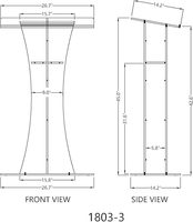 18 "W X 12" D X 42.5 "H Durable Acrylique Podium Plexiglas Église Chaire École Pupitre Événement Réception Hôtesse Stand Bureau Usine