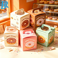 Boîte à donuts personnalisée avec logo, emballage pour donuts mochi, boîte à gâteaux, boîte à pâtisserie, boîte à biscuits, boîte à donuts sucrés pour boulangerie.