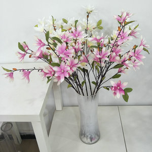 Décorations de fleurs de magnolia artificielles 30cm-100cm blanc bleu rose pour la décoration de la maison et des mariages - Product Image 4