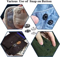 Kancing Tekan & Stud Logam Ramah Lingkungan Warna Hitam Bahan Kuningan untuk Menjahit Pakaian
