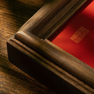 Dipinto in Ottone con Cachi, Colorazione ad Alta Temperatura, Arte Murale Zen Retrò in Cornice di Legno Massello, Decorazione Vintage Diretta dalla Fabbrica - Product Image 6