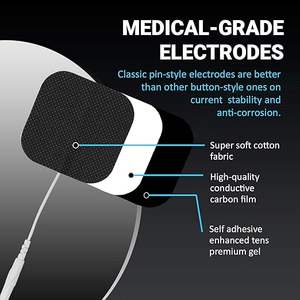 Électrodes en carbone pour appareil TENS, tampons de remplacement sans latex, patchs d'électrodes avec une forte adhérence et un gel non irritant - Product Image 2