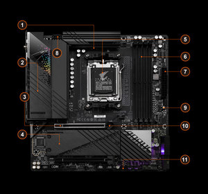 เมนบอร์ดสำหรับเล่นเกมคอมพิวเตอร์เดสก์ท็อปช่องเสียบ X16 PCIE4.0 DS3H <span class=keywords><strong>B550M</strong></span> ใหม่มีช่องเสียบ AM5 R5 SATA3.0 - Product Image 2