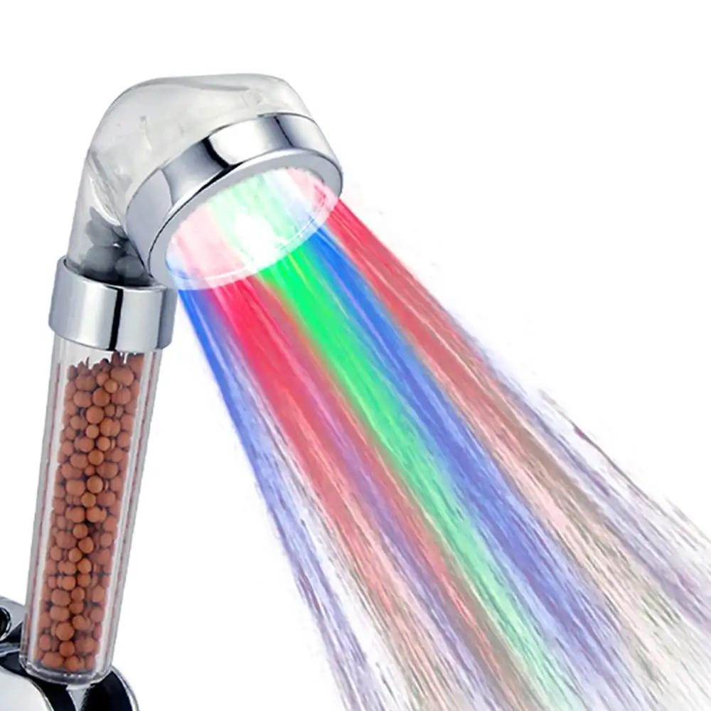 Colorful LED Doccia Testa Rubinetto Luce 7 Colori Cambiano Vasca Da Bagno Glow Doccia Luce del Flusso di Acqua Soffione doccia di Luce