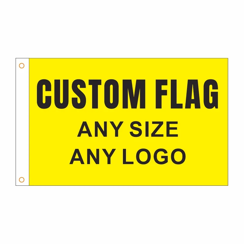Custom Logo 3X5 Ft Double Sided Digital Printed Large Printer Banners Flags With Eyelet