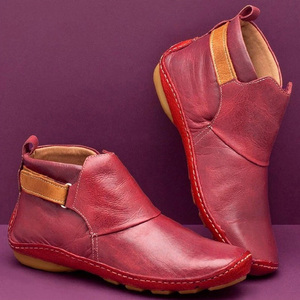 Venta al por mayor de tacones otoño invierno cálido Martin zapatos de la Pu mujeres botas de tobillo - Product Image 2