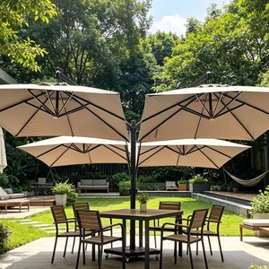 Four-head Big Size Cantilever Umbrella Outdoor Heavy Duty Foldable Hanging Umbrella Wholesale Use for <b>Garden</b> Courtyard Business - Product Image 1