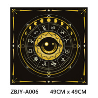 Tapis de Tarot carré en velours 49x49cm, nappe de Tarot imprimée colorée, petite housse de table pour la maison, tapis d'autel de divination Tarot