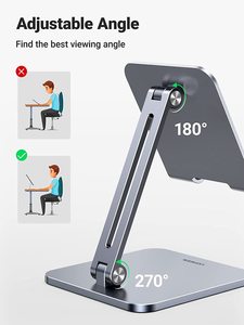 Soporte para Tablet UGREEN, Soporte Ajustable de Aluminio para Escritorio, Soporte Plegable Portátil, Base para Tablet, Accesorios de Oficina para el Hogar - Product Image 5