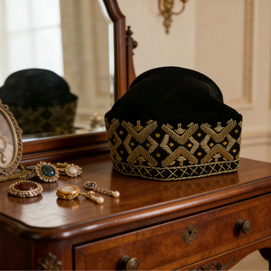 Casquette Fila Gobi Style Royal, Coiffe de Luxe Yoruba pour Événements Formels - Product Image 1