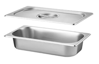 Edelstahl GN-Behälter mit Deckel, gebürsteter matter Oberfläche, korrosionsbeständig, für die Gastronomie, tiefe Schale für den Einsatz in Hotel-Speisewägen