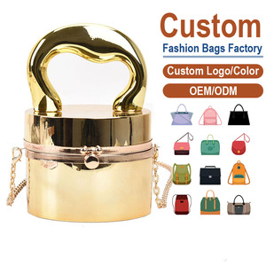 Nuevo Bolso de Mano Tipo Cilindro Acrílico Brillante para Mujer, Moderno, Estilo Europeo Americano, Fabricante de Bolsos de Tubo Redondo - Product Image 1