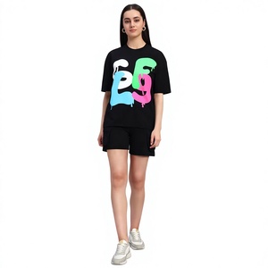 Conjunto de Dos Piezas para Mujer, Camiseta de Manga Corta Estampada y Pantalones Cortos a Juego, Atuendo Casual, Fabricante Mayorista OEM ODM Personalizado - Product Image 6