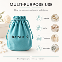 Sacs à cordon en microfibre personnalisables, faible MOQ, toucher velours/suède doux pour emballage de bijoux et de vêtements - Baishun