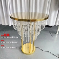 Support à gâteau rond en or/argent, 60 cm/80/100 cm, miroir champagne, dessert avec lumières, décoration de mariage