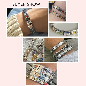 Pulsera cristiana unisex de acero inoxidable 304 chapado en platino con dijes italianos de piedra de nacimiento personalizados al por mayor para 1-12 meses, de 9 mm - Product Image 2