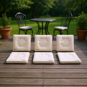 Cojines para Silla de Jardín Color Crema, 19.7x19.7x1.2 Pulgadas, Tela Oxford para Exteriores, Acolchados, Resistentes al Agua, Extraíbles, Lavables, Cuadrados - Product Image 2