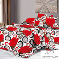 Ensemble de draps en microfibre 3 pièces pas cher avec 2 taies d'oreiller, design tissé imprimé moderne, haute qualité, tailles personnalisables
