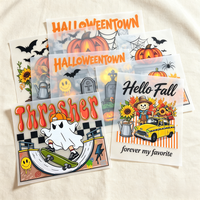 Transferts DTF personnalisés Halloween Citrouille Chauve-souris Araignée pour Vêtements Sac à Dos Anti-fissuration Lavable Imperméable Encre Écologique Haute Résistance