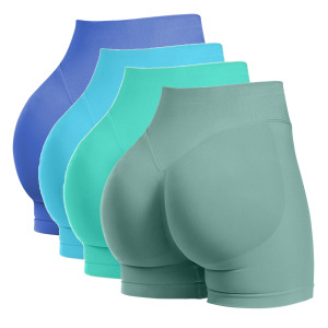 Shorts de yoga <span class=keywords><strong>rose</strong></span> taille haute pour <span class=keywords><strong>femme</strong></span>, effet ventre plat et lifting des fesses, séchage rapide et extensibles, pour fitness, course et cyclisme - Product Image 2