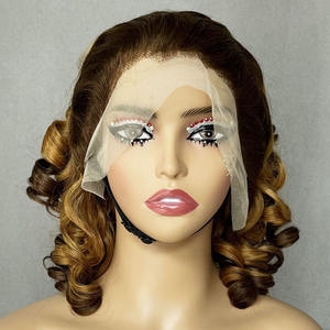 Perruques Lace Front en Gros, Perruque en Cheveux Remy, 14 Pouces # Perruque en cheveux humains 99J Spring Curl 13*4 Frontal SDD - Product Image 4