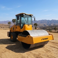 Compacteur routier de haute qualité avec cabine, 6 tonnes, à roue simple en acier, pour la construction