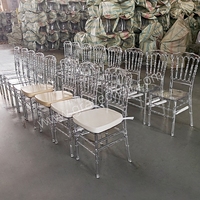 Vente en gros de chaise Napoléon transparente en PC pour mariage chaise de restaurant empilable en plastique pour hôtel, banquet, fête, événement