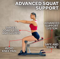 Banc de musculation réglable en acier pour squats profonds, appareil de fitness intégré pour la maison, montage facile, unisexe, pour fessiers, abdominaux et pompes
