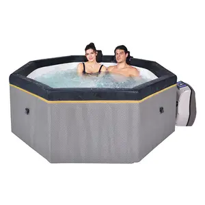 Spa Gonflable AVENLI 6人SPA Unique Rattan Foam Wall Outdoor Massage Whirlpool Airjet Spa Hot Tubs