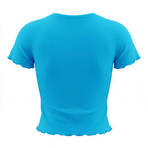 Viviblook J26TP062 Tops de verano para mujer, camiseta informal de manga corta con cuello en V de color sólido, ajustada y sexy - Product Image 5