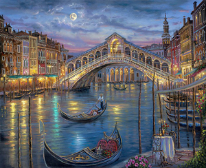Peinture Acrylique par Numéros Scène Nocturne 40*50cm DIY sur Toile Encadrée Décoration Maison pour Adultes - Product Image 1