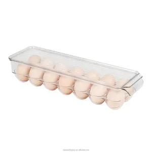 BPA Free Plastic 12 Egg Holder container with lid and handles Fridge Organizer
