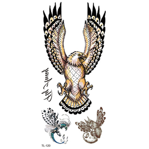 BXTAT TL115 - TL120 Autocollants de <span class=keywords><strong>tatouage</strong></span> <span class=keywords><strong>temporaire</strong></span> colorés avec motifs d'aigle, de renard, de <span class=keywords><strong>cheval</strong></span>, de paon, de chats et de hiboux - Product Image 6