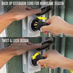 Linsheng 25ft 10 đo 480V L8-20 3 dây Máy phát điện dây xoắn khóa kết nối 20 AMP Máy phát điện mở rộng dây - Product Image 3