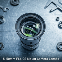 Objectif CCTV à monture CS 5-50 mm varifocal 3MP à iris manuel, zoom optique 10x, grande ouverture F1.4 pour caméra de sécurité