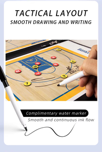 Tableau tactique de basketball portable et pliable en PU, tableau d'entraînement flexible en cuir avec stylo pour l'entraînement - Product Image 2