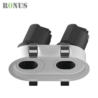 Spot COB de luxe 5W*2 à double tête, luminaire encastré à grille, downlight LED