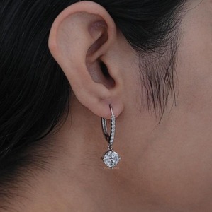 Top Selling 925 Sterling <b>Silver</b> Moissanite Diamond Earrings for Women Elegant Wedding and Party Jewelry Available For Sale - Product Image 5