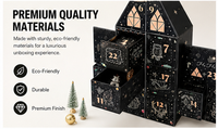 Caja Misteriosa Navideña de Lujo con Diseño de Castillo Negro, Caja de Regalo Personalizada OEM en Forma de Casa, de Cartón Rígido Corrugado, Color Dorado