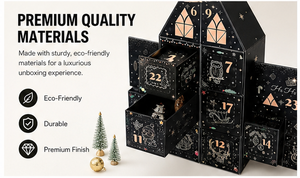 Luxury Black Castle Christmas Mystery Blind Box Custom OEM Rigid Corrugated Board House Shaped Gift Packaging Advent <b>Calendar</b> - Product Image 2