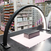 Lampe de bureau professionnelle pour manucure à marque privée, lampe LED demi-lune 75 cm, lampe de table à large arc pour salon de beauté et onglerie