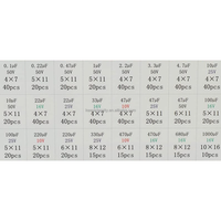 Kit d'assortiment de condensateurs électrolytiques en aluminium 24 valeurs = 630 pièces Gamme 0.1uF - 1000uF 10V 16V 25V 50V Condensateurs