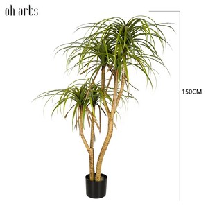 OH ARTS Best Seller Arbre artificiel Dracaena pour décoration intérieure, herbe synthétique avec pot en métal pour mariage - Product Image 3