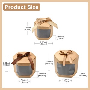 Caja de regalo de cartón con ventana transparente y cinta, se puede personalizar según sus necesidades - Product Image 2