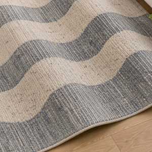 Tapis de luxe en laine et viscose à tissage plat |   Tapis abstrait traditionnel |   Tapis à poils ras écologique pour salon et chambre à coucher - Product Image 1