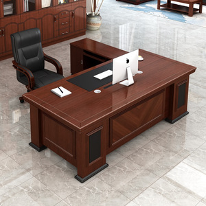 Juego de Muebles de Oficina de Lujo en Forma de L, Escritorio Clásico para Computadora, Escritorio Ejecutivo en Venta - Product Image 3