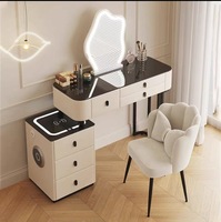Miroir de coiffeuse intelligent multifonctionnel moderne avec éclairage pour chambre à coucher